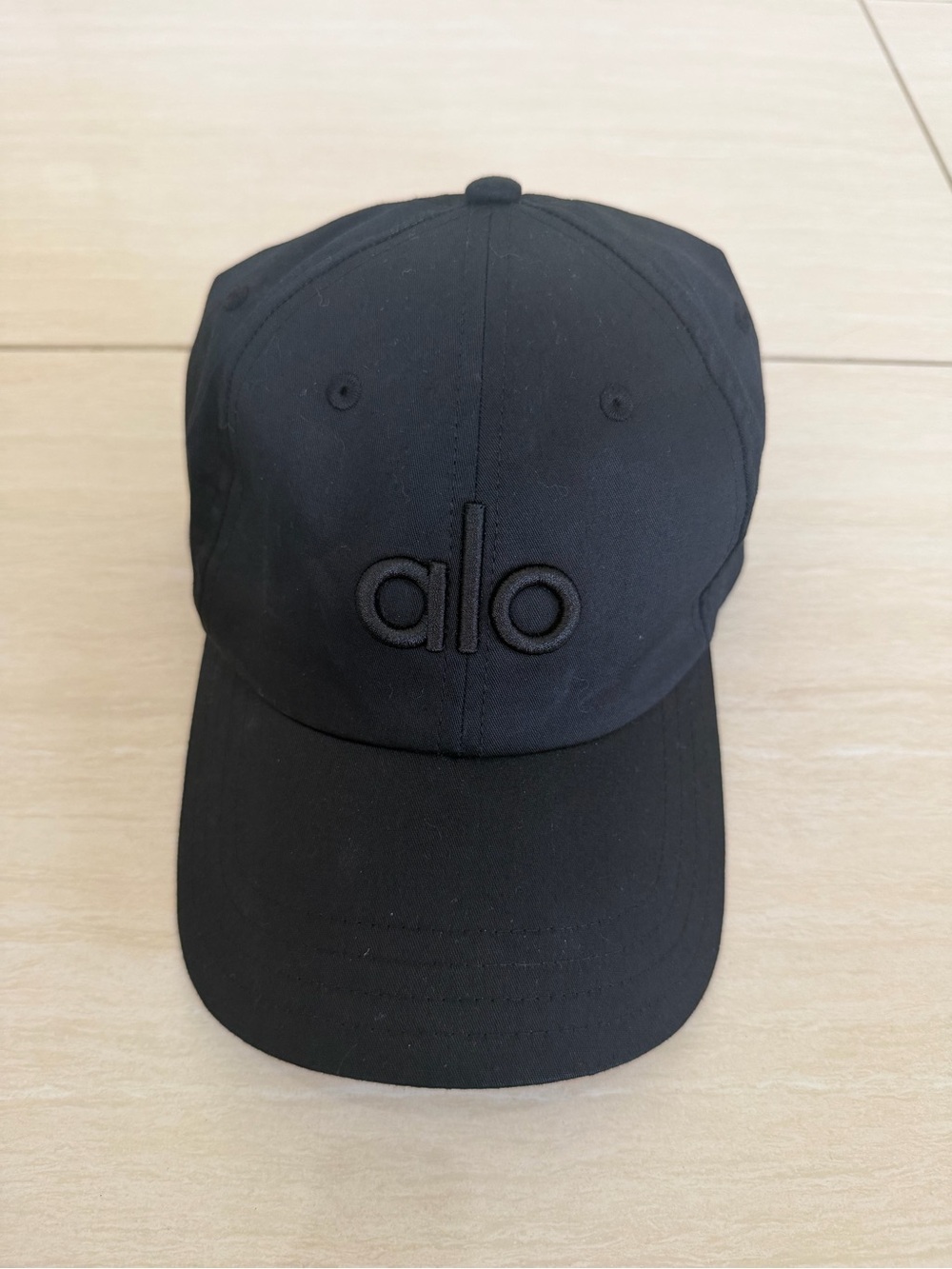 Alo Black Embroidered Logo Cap